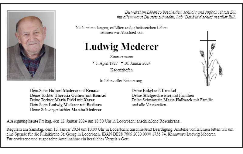 Ludwig Mederer Kadenzhofen