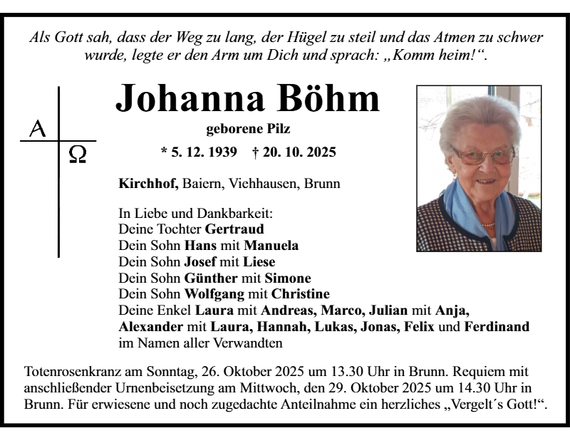 Johanna Böhm aus Kirchhof