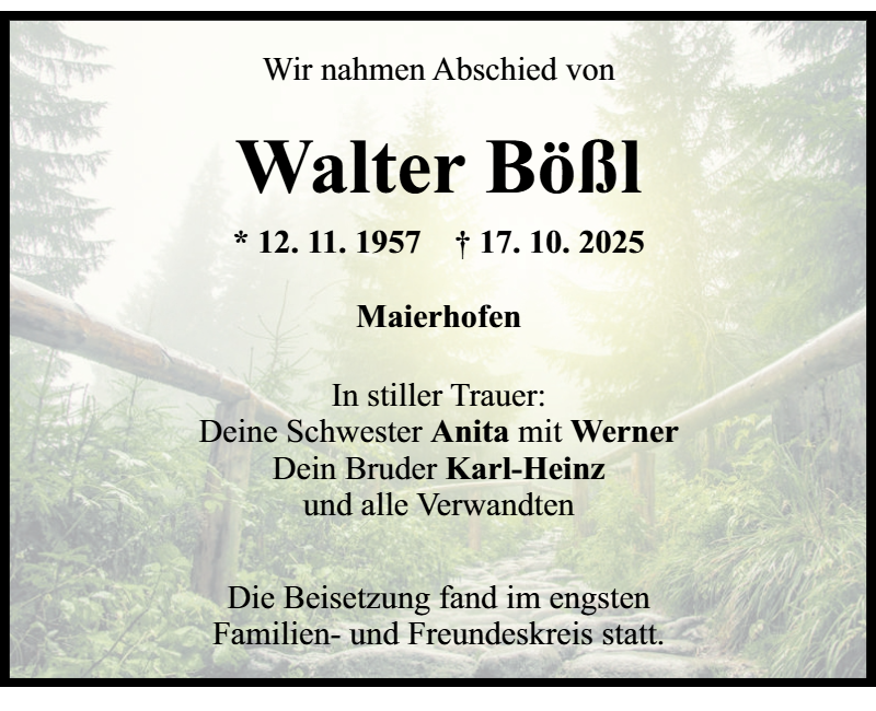 Walter Bößl aus Maierhofen