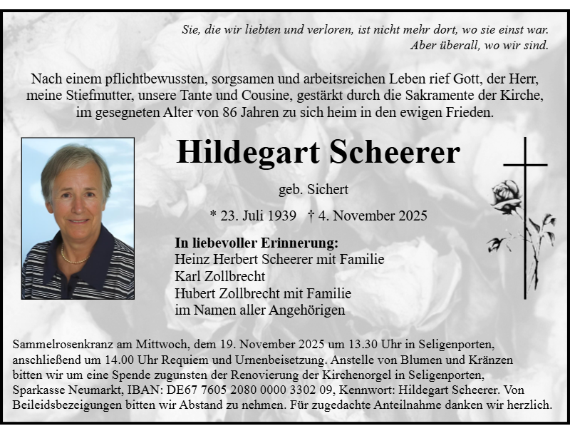 Hildegart Scheerer aus Rengersricht