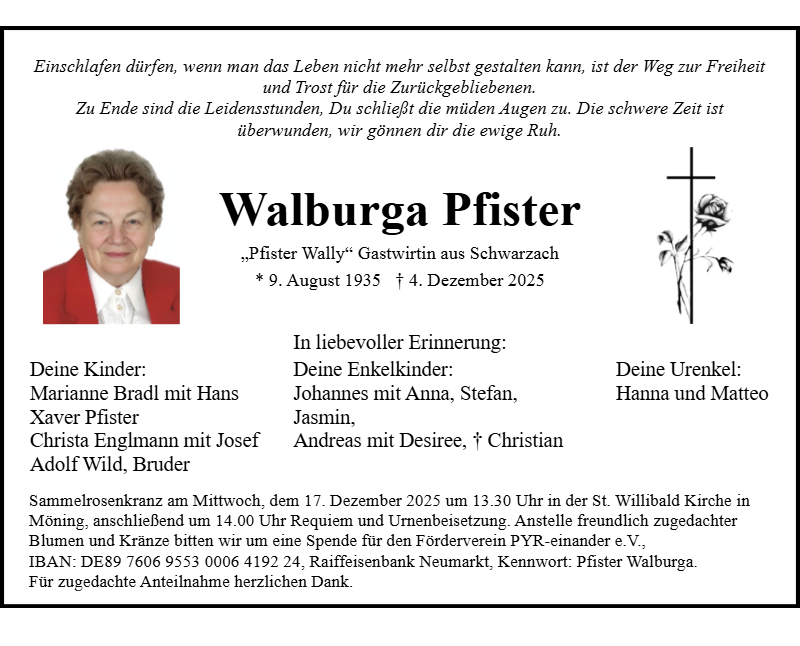 Walburga Pfister aus Schwarzach