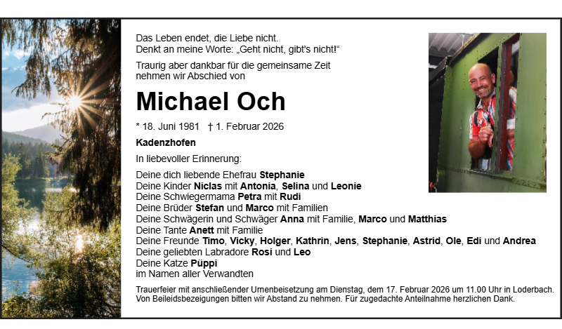 Michael Och aus Kadenzhofen