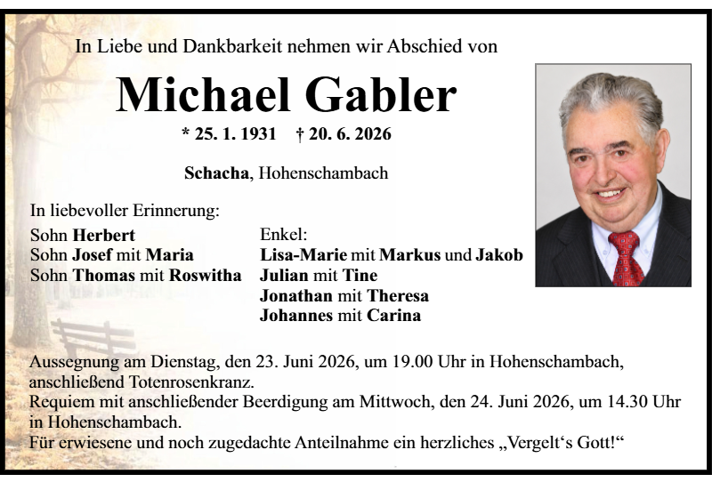 Michael Gabler aus Schacha
