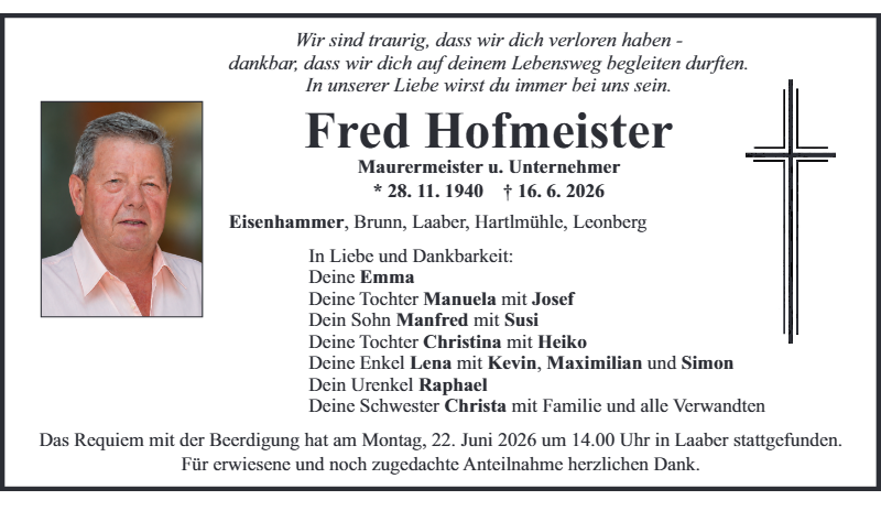 Fred Hofmeister aus Eisenhammer