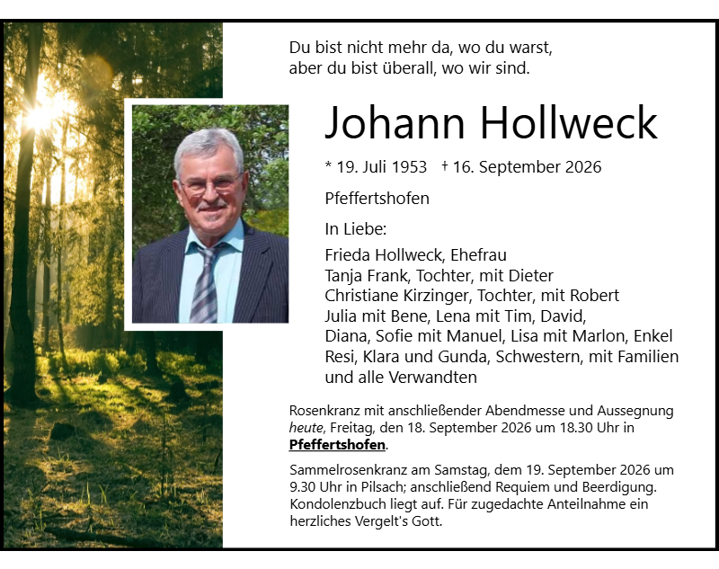 Johann Hollweck aus Pfeffertshofen