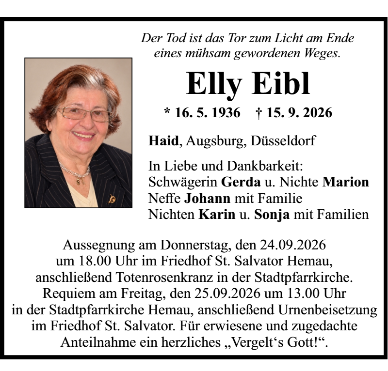 Elly Eibl aus Haid